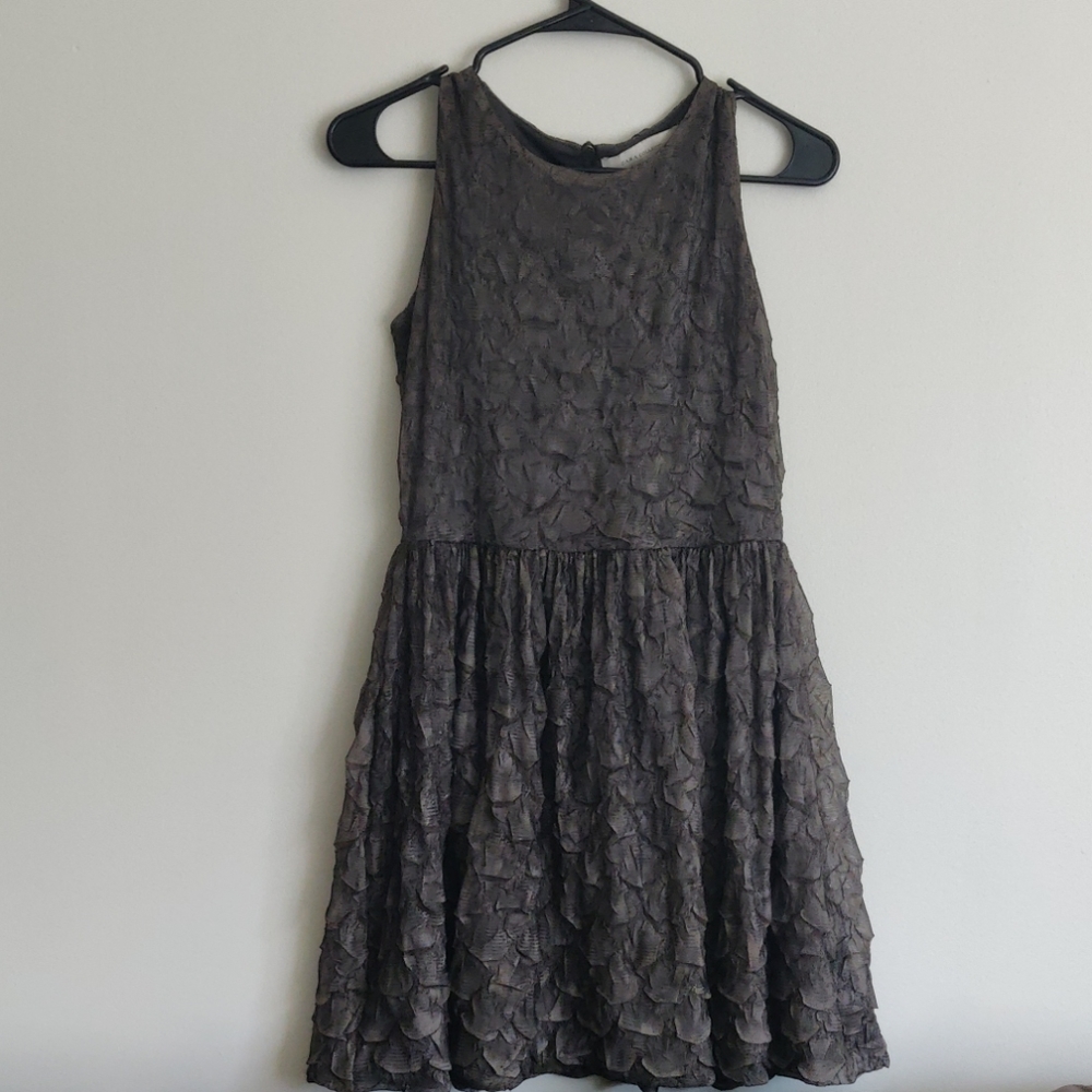 Ethereal Metallic Silver Zara Mini Dress